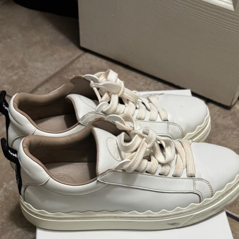 Authentic Chloe White Lauren Sneakers size 40